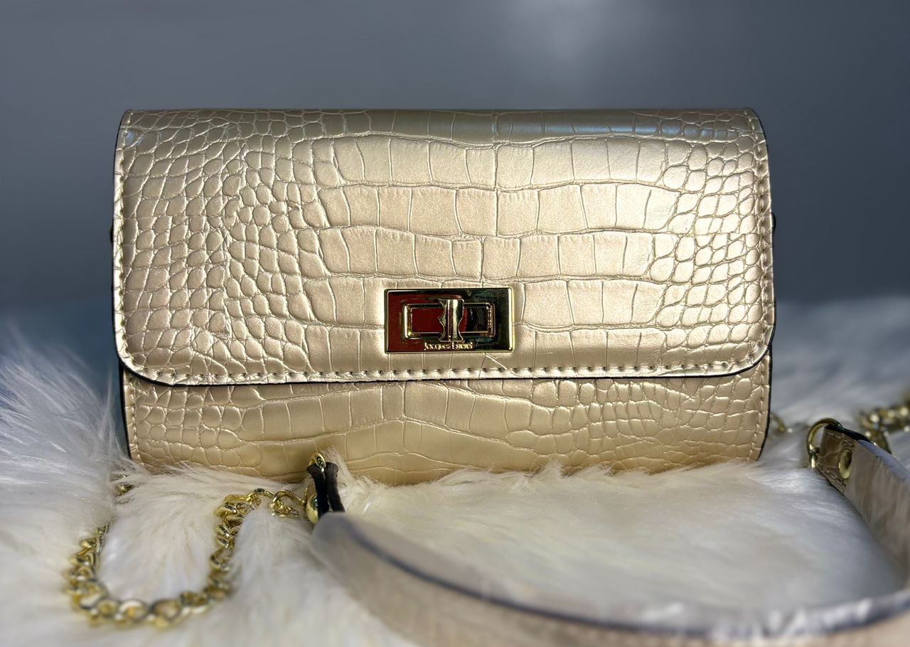 Mini Sac Bandoulière Croco Chaîne Dorée – 4 Coloris