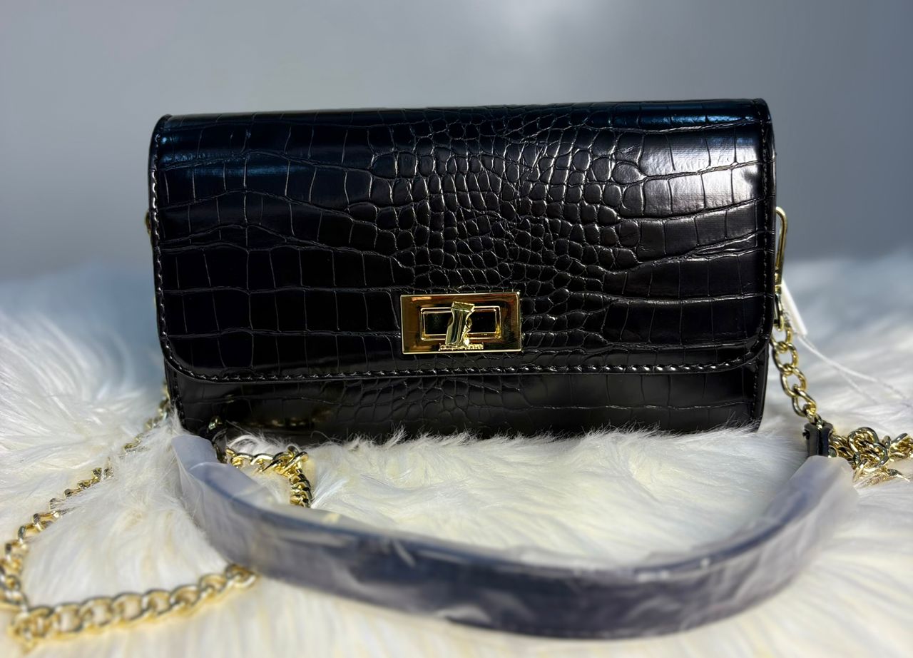 Mini Sac Bandoulière Croco Chaîne Dorée – 4 Coloris