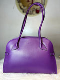 Sac à Main Cuir Véritable – Violet Améthyste | Forme Dôme Élégante
