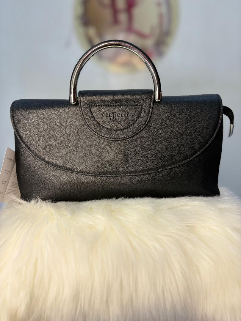 Sac à Main en Cuir Véritable – Anse Anneau Métallique