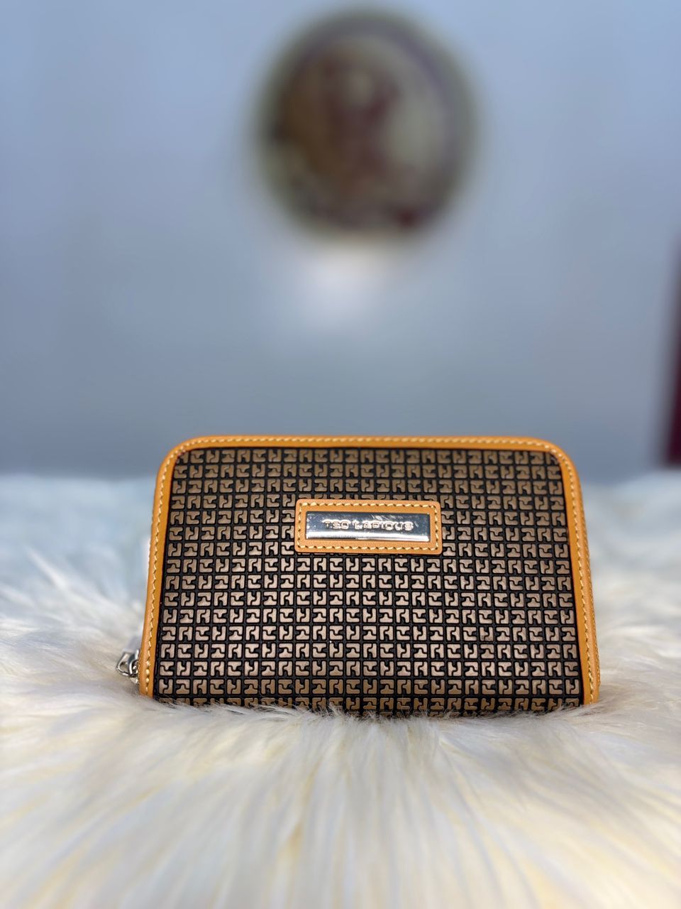 Portefeuille Zippé Ted Lapidus – Monogramme Bicolore